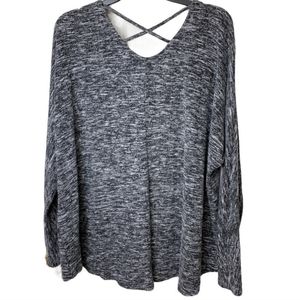 Umgee Sweater Women's Grey Size Large With Criss-cross Design Winter